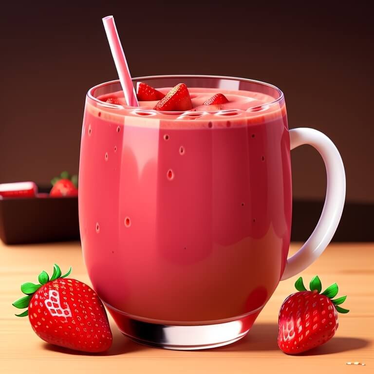 Morning Magic Boost Your Day with a Strawberry Coffee Smoothie!