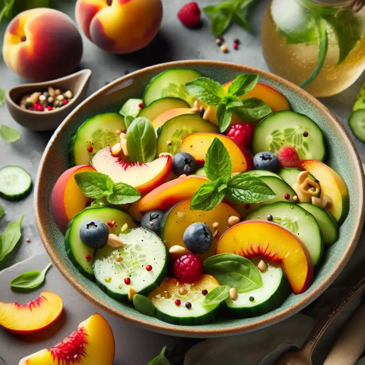 cucumber peach salad