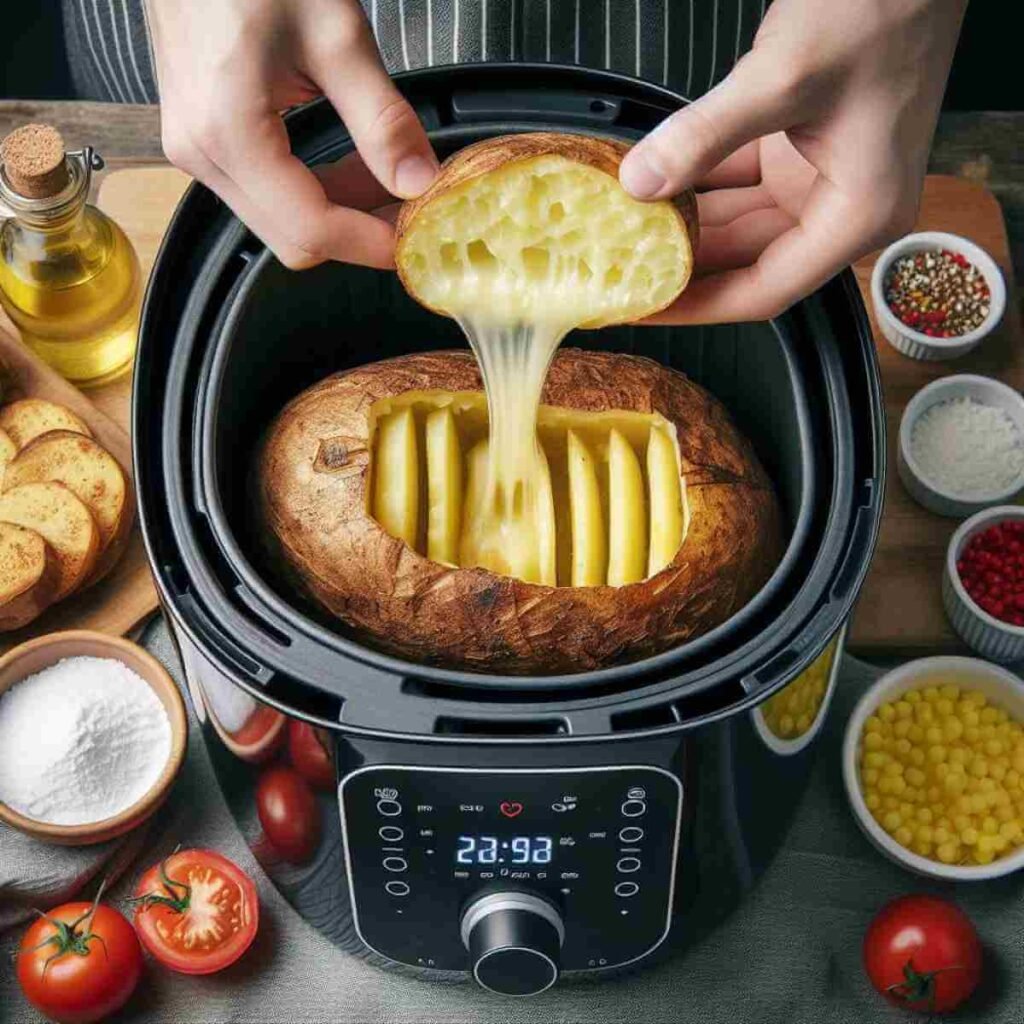 Making Fluffy Inside Baked Potatoes in the Air Fryer