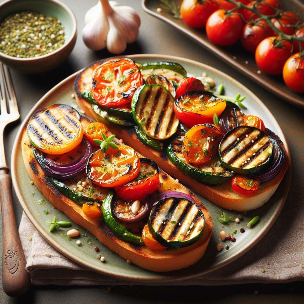 Grilled Vegetable Tartines Recipe